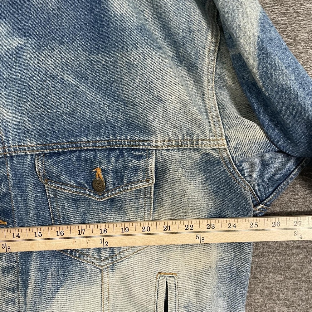 Vintage Marlboro Country Store Jacket Mens XL Blue Denim Bomber Plaid MCS 273 - Picture 8 of 11